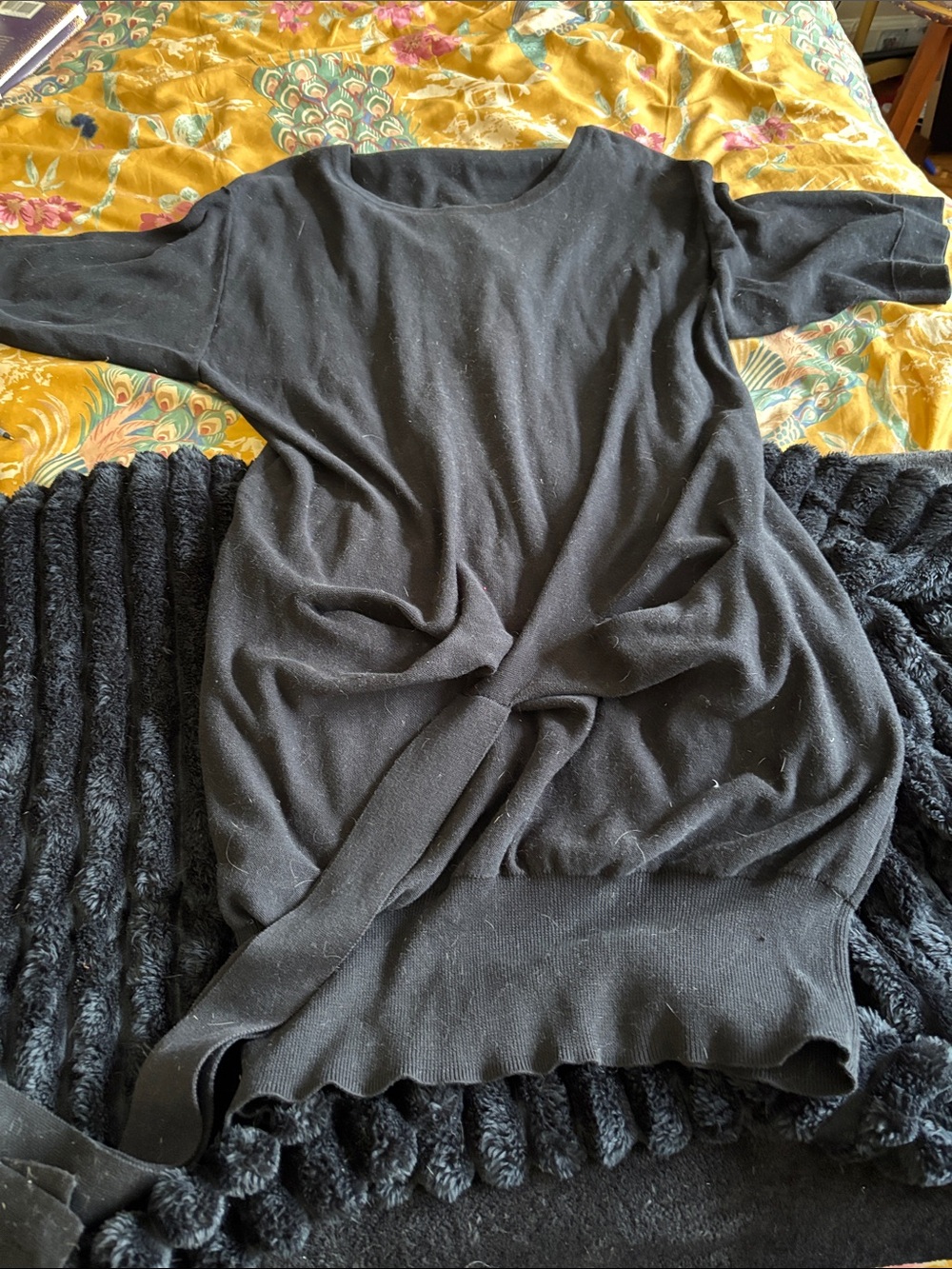 Sonia Rykiel Black Knit Twist-Front Dress